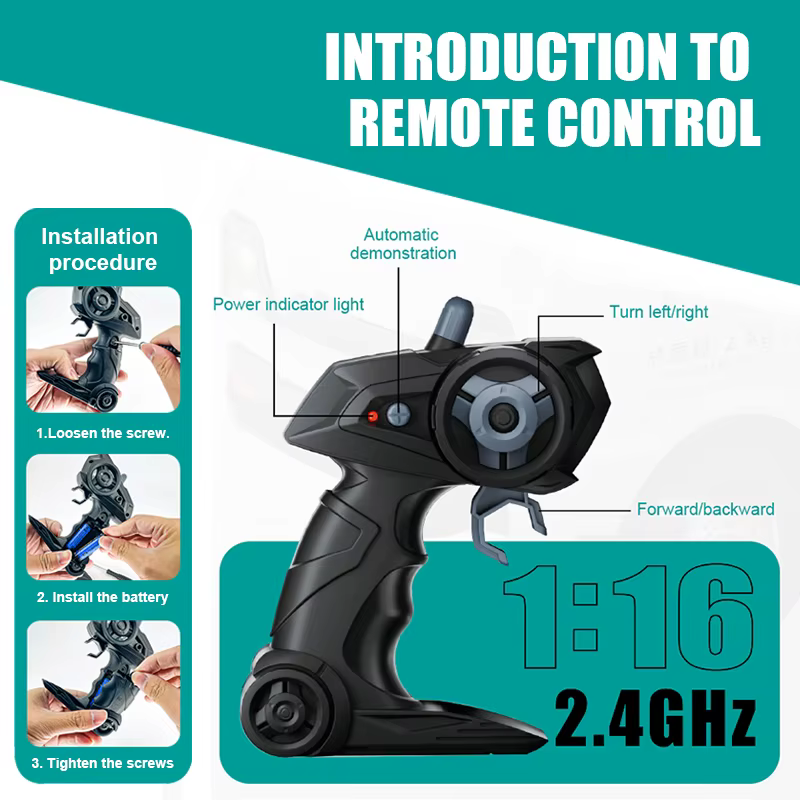 Camión RC teledirigido con LED y carga, ideal para niños - imagen 4