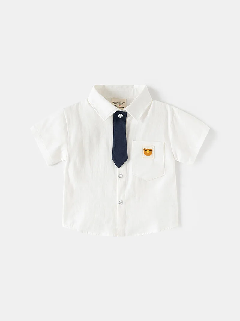 Camisa de cuadros de verano para niños con osos y color - imagen 4