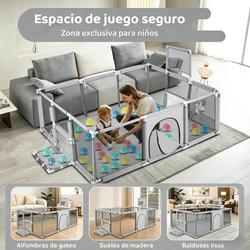 IMBABY Corral de juegos acolchado suave para interiores y exteriores