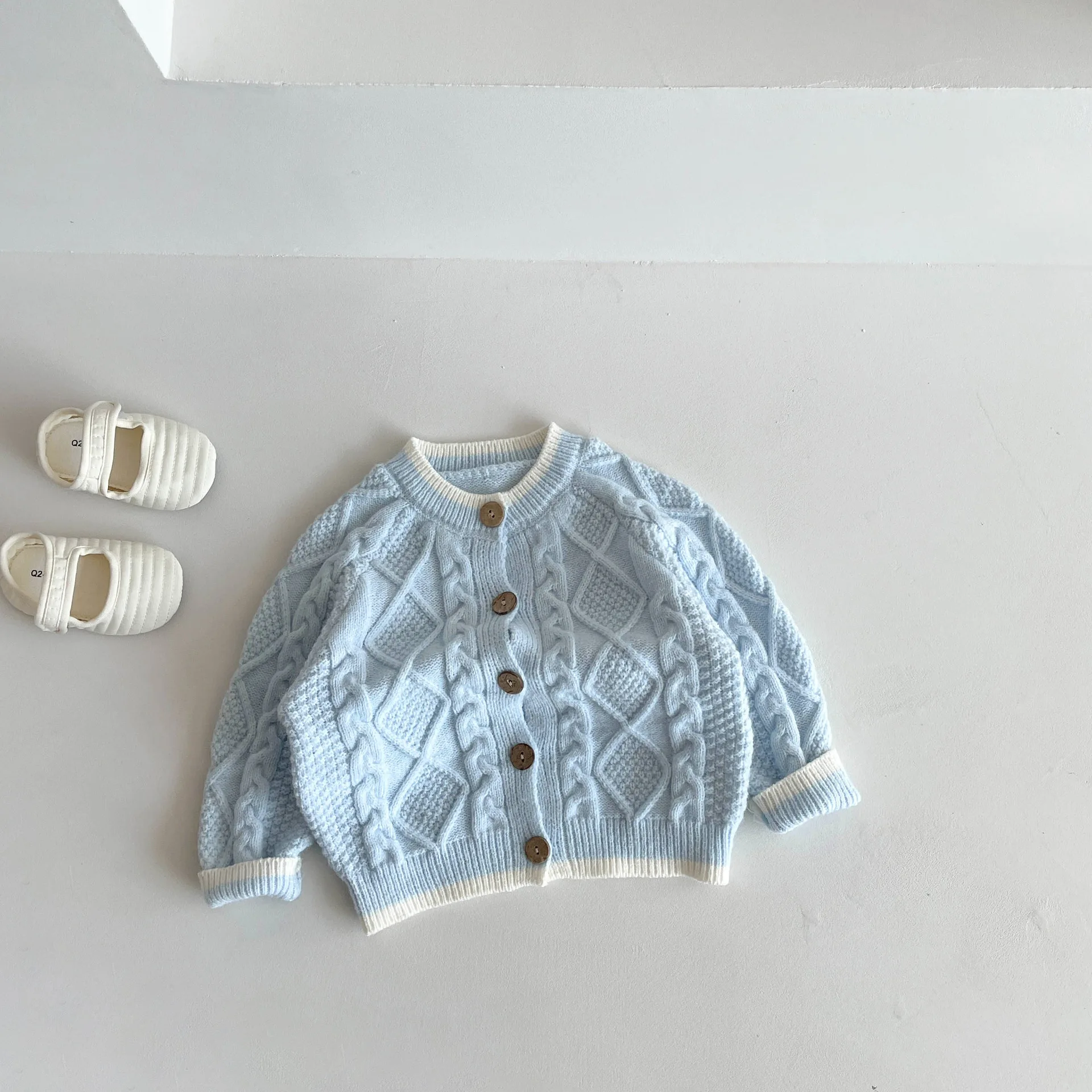 Cárdigan de punto para niñas primaveral y otoñal, informal suave - imagen 4