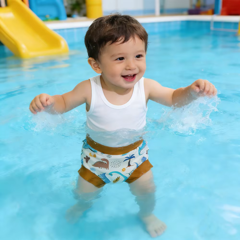 Eezkoala Pañal de Natación Cintura Alta Bebé Lavable a Prueba Fugas - imagen 3