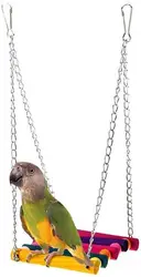 Columpio interactivo para pájaros en forma de amaca