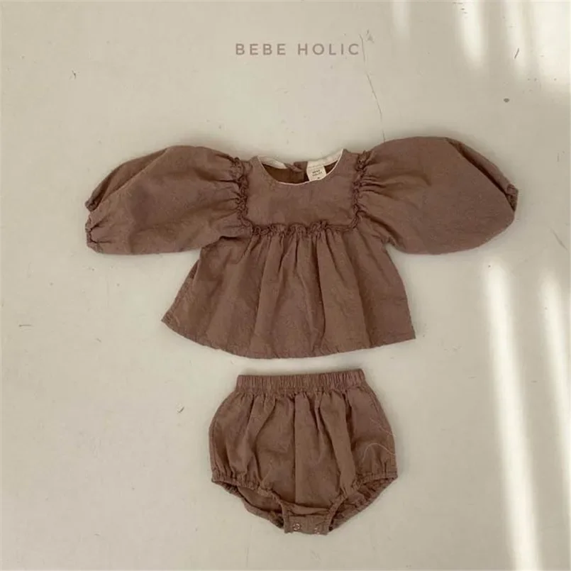 Conjunto vintage de encaje bordado para niña manga larga
