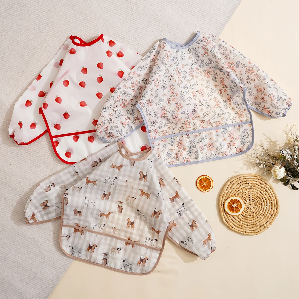 Elinfant babero impermeable de manga larga para bebé fácil limpieza - imagen 2