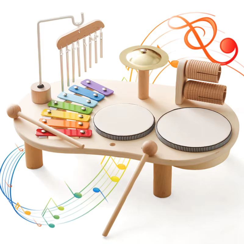 Juguete de percusión de madera natural