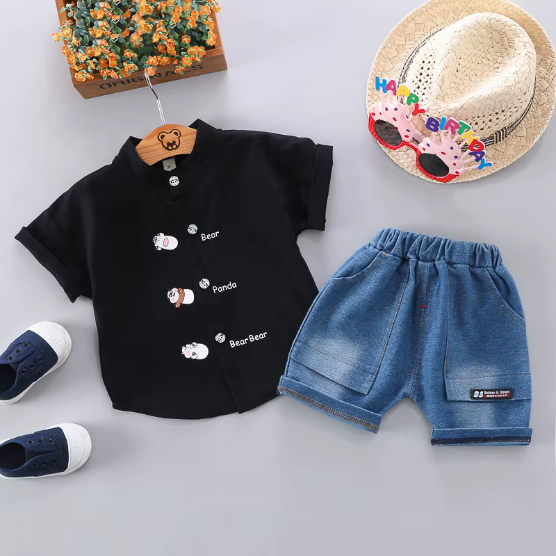 Conjunto de verano para bebé – Camiseta y shorts de algodón - imagen 3