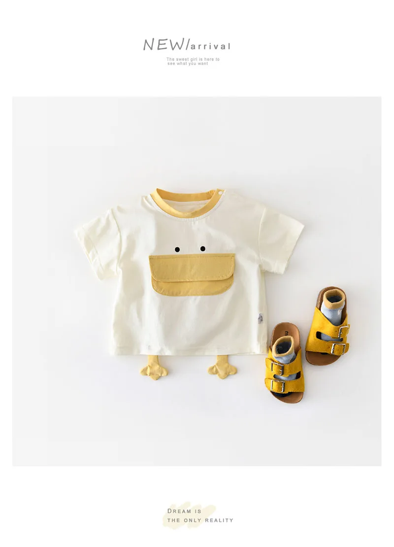 Camiseta infantil para verano, con cuello elástico y diseño juvenil