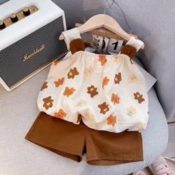 Conjunto de verano para niña: camisola y pantalón corto