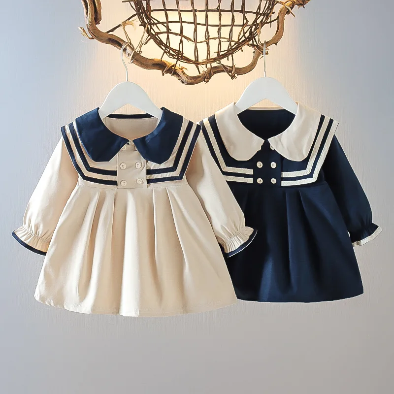 Vestido de algodón manga larga para niña, primavera y otoño - imagen 3