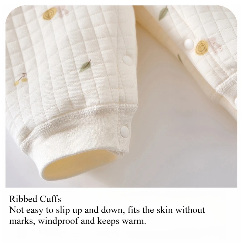 Mono de bebé cálido y grueso para otoño e invierno, estampado animal - imagen 5