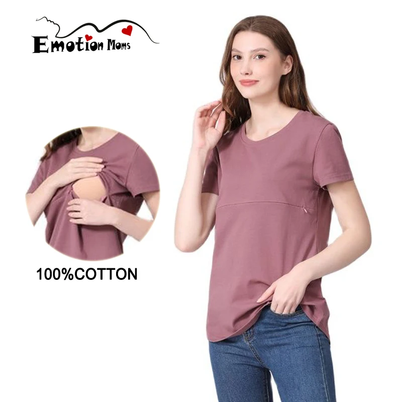 Camiseta de lactancia y maternidad en algodón con abertura lateral - imagen 5
