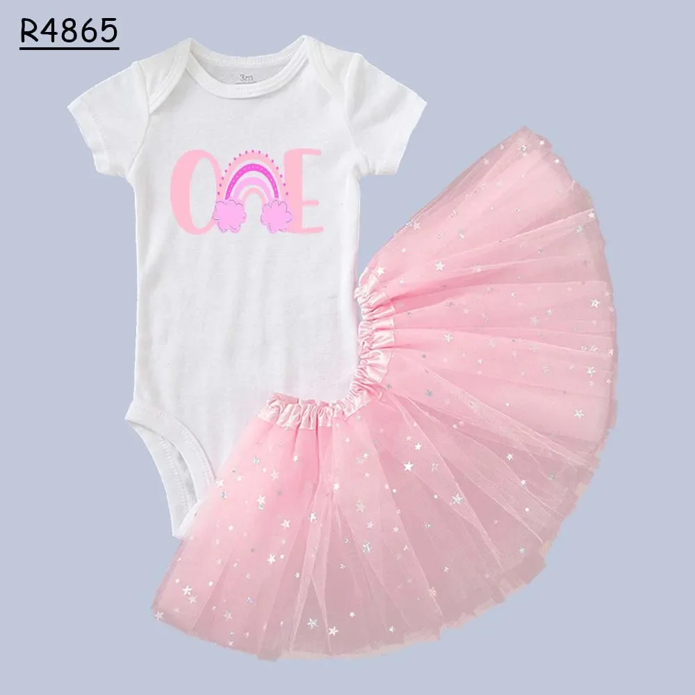 Vestido de cumpleaños niña con tutú de princesa manga corta - imagen 2