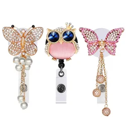 Portacredenciales infantil metálico con búho y mariposa – Cordón