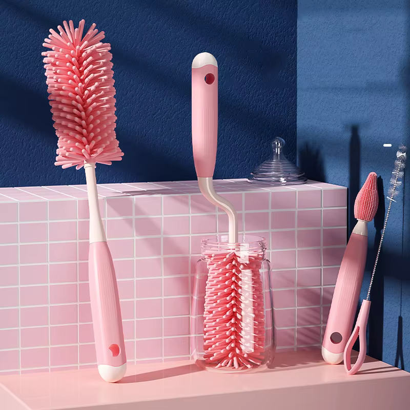 Kit de limpieza biberones con cepillos silicona seguros