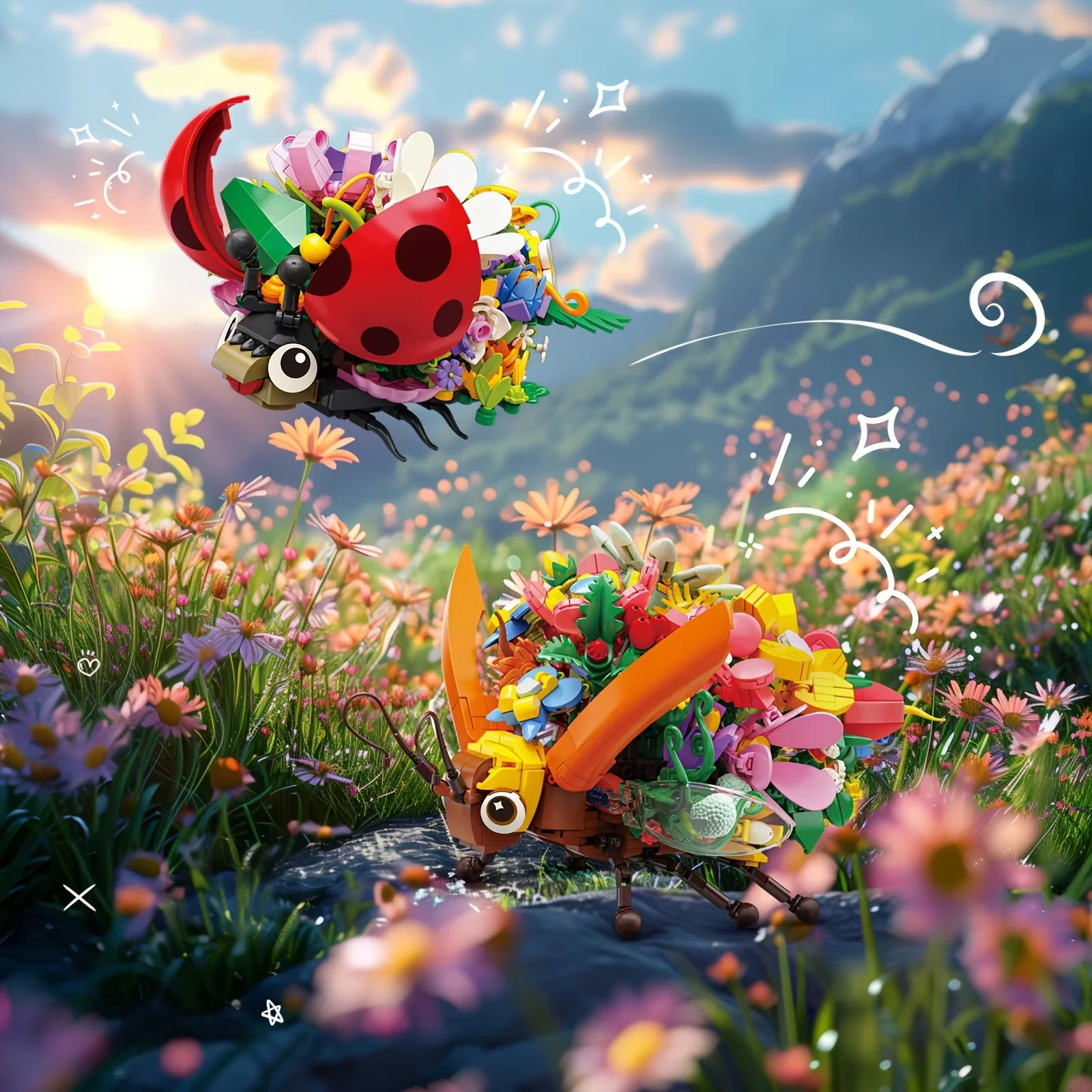 Bloques de Construcción Insectos y Flores – Juguete Educativo DIY - imagen 4