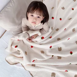 Manta sherpa esponjosa 3D para bebé – Diseño oso súper suave