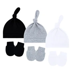Conjunto gorro y guantes de bebé algodón suave para invierno