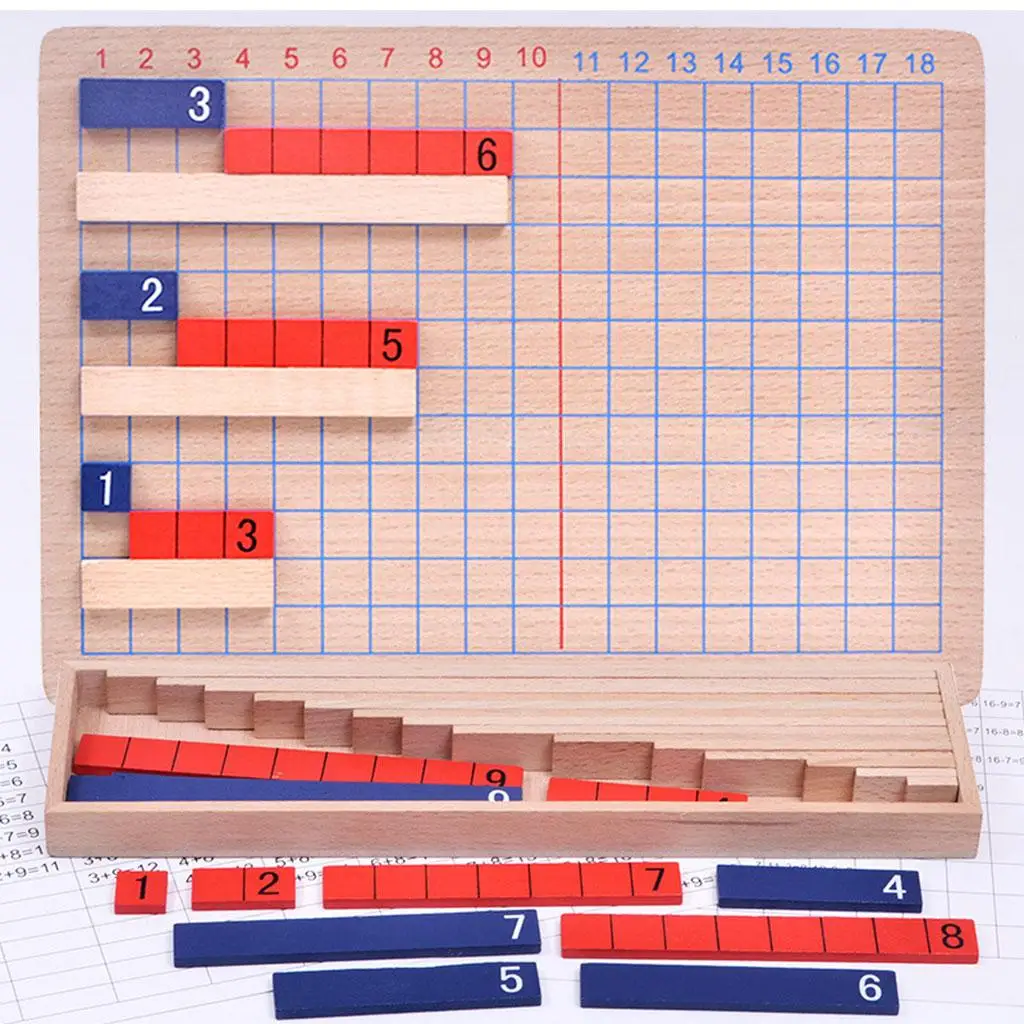Juego Montessori de matemáticas en madera con rompecabezas - imagen 4