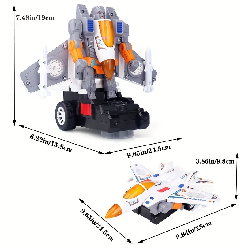 Robot transformable con luces y música para niños - imagen 4