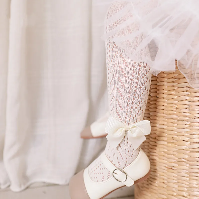 medias de algodón con lazo estilo princesa para niñas - imagen 4
