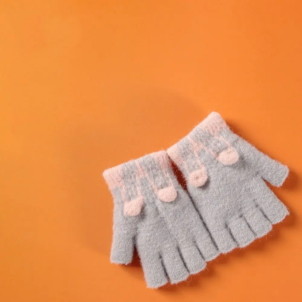 Guantes invierno niños punto – Mitones táctiles suaves yema descubierta - imagen 3