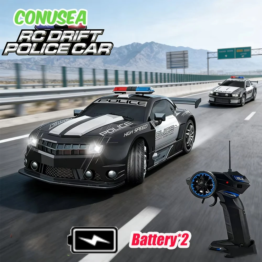 Coche RC de policía teledirigido con luces – Escala 1:12 - imagen 2