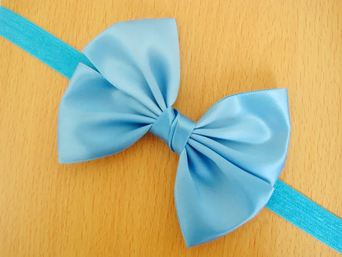 Diadema con lazo de satén para niñas – Banda elástica suave - imagen 2