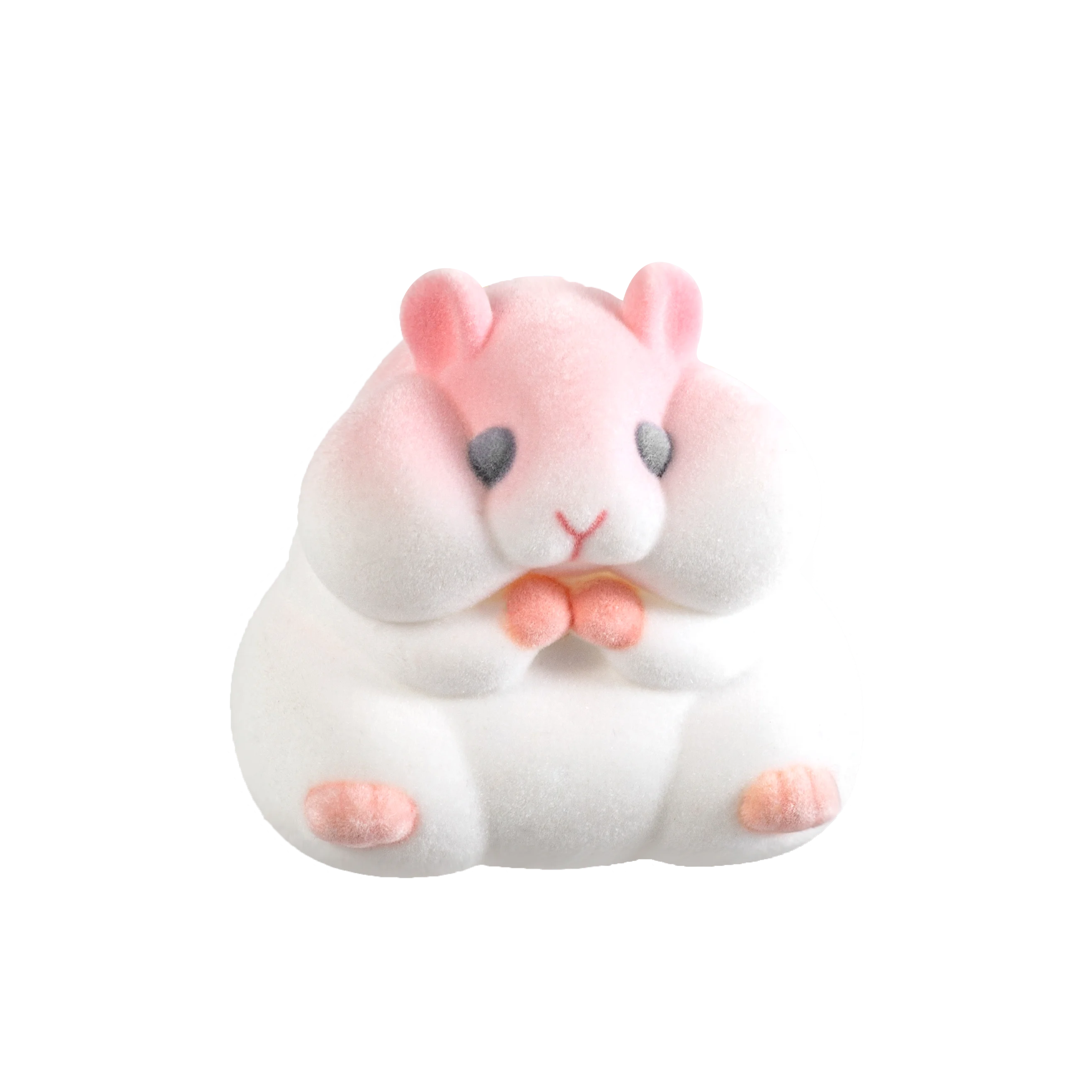 Detalle del peluche flocado estilo hámster