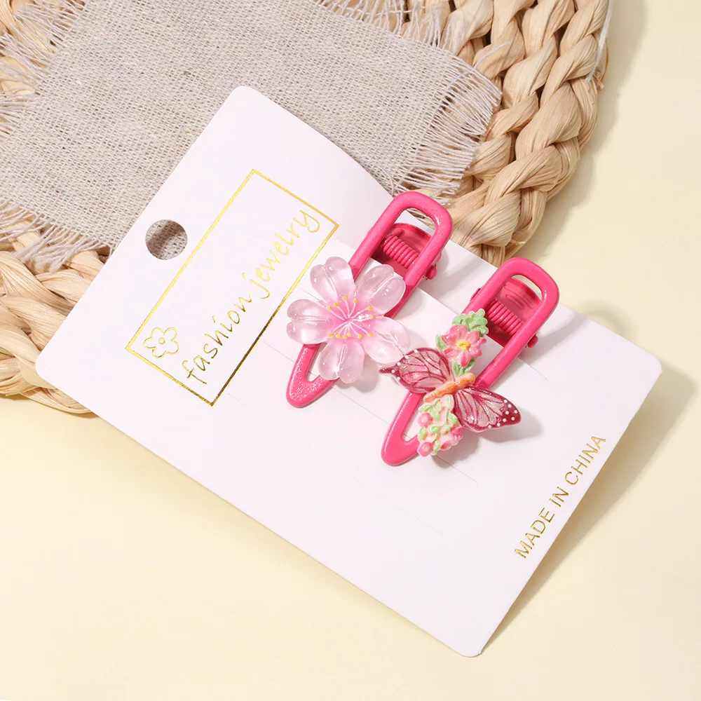 Pinzas de pelo infantiles con cereza y mariposa - imagen 2