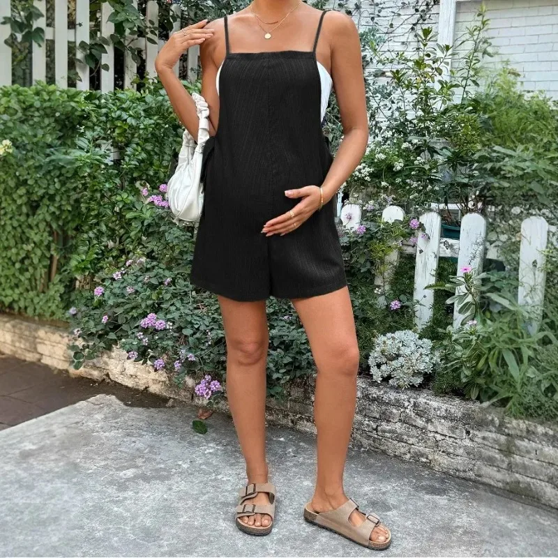 Vestido de embarazo con tirantes lisos para verano, una pieza