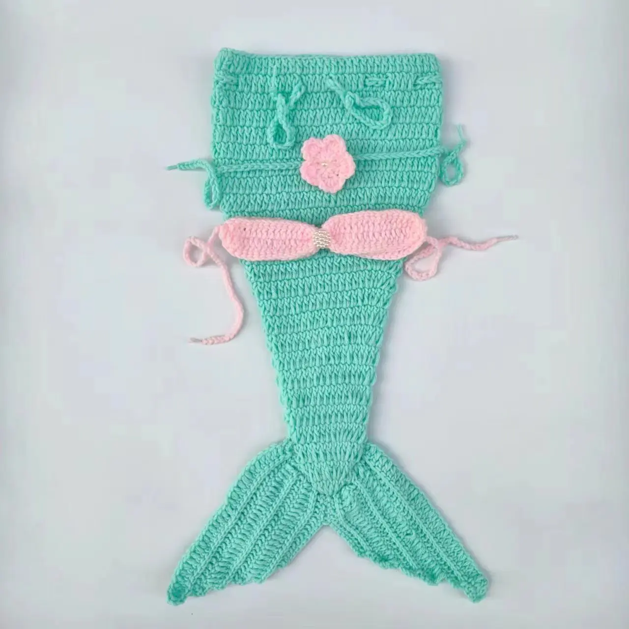 Conjunto de sirena para bebé recién nacido con accesorios fotográficos - imagen 3