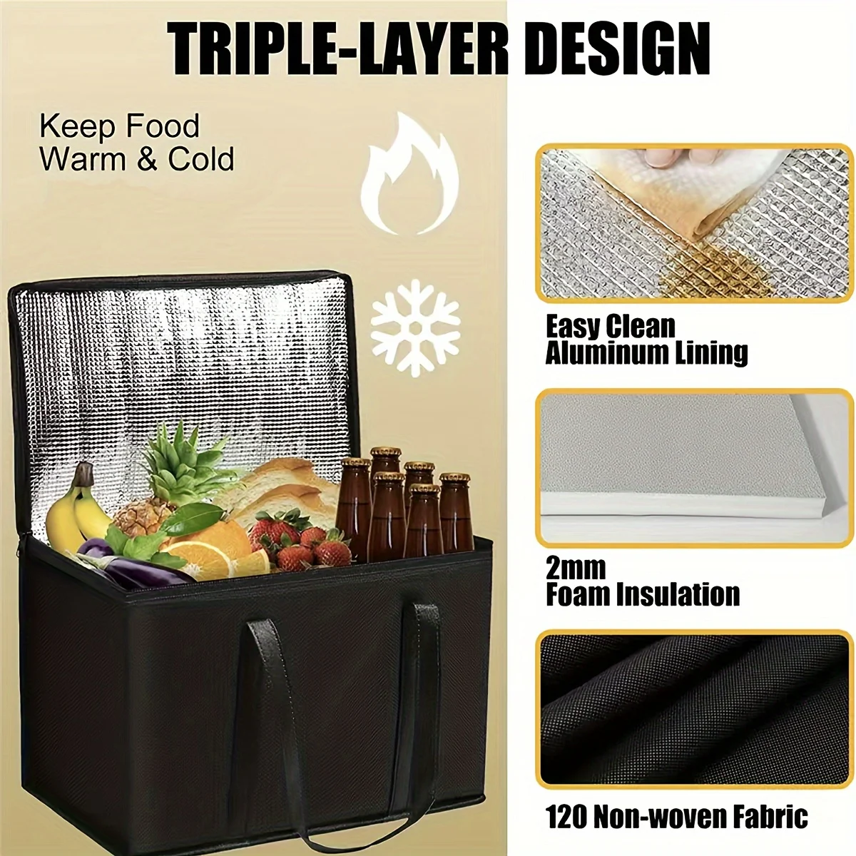 Bolsa isotérmica XL para alimentos – Mantiene temperatura horas - imagen 5