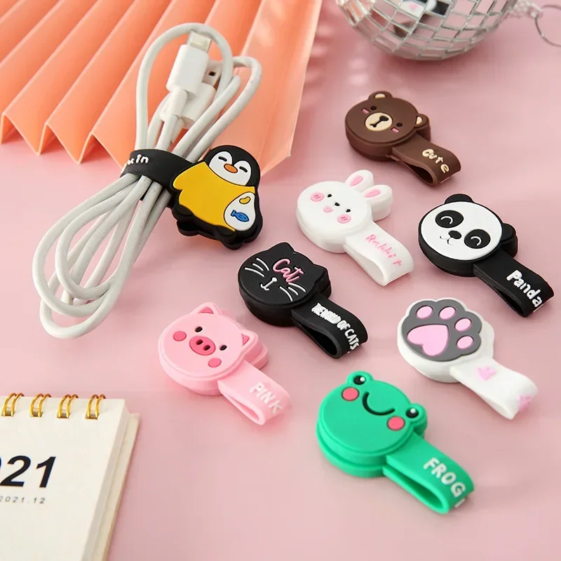 Organizador magnético de cables para escritorio con clips y envoltura