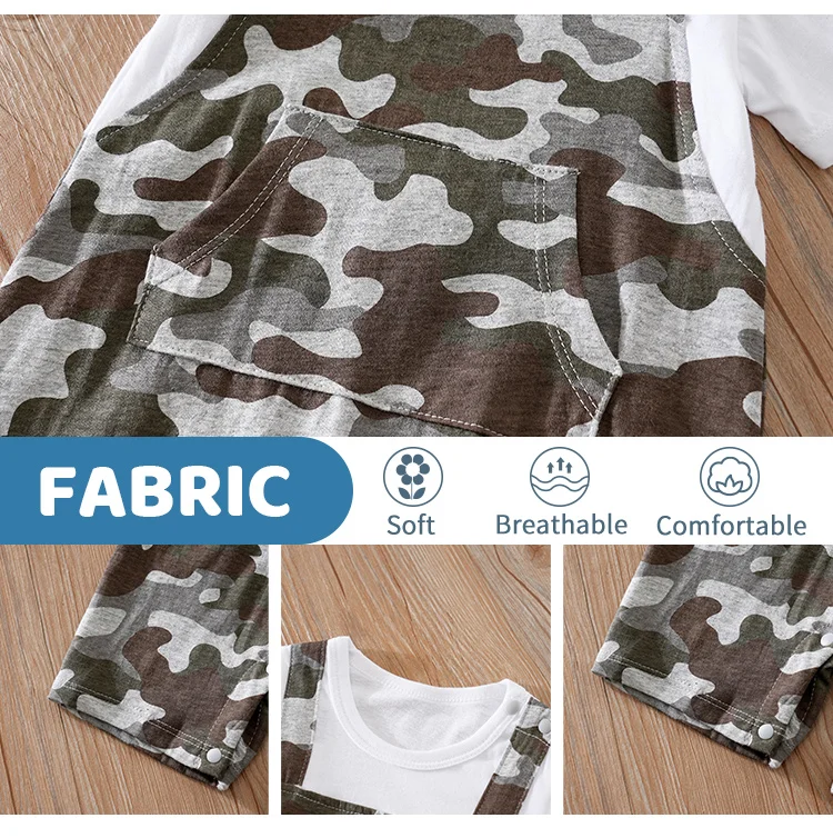 Estampado camuflaje en un pelele de verano