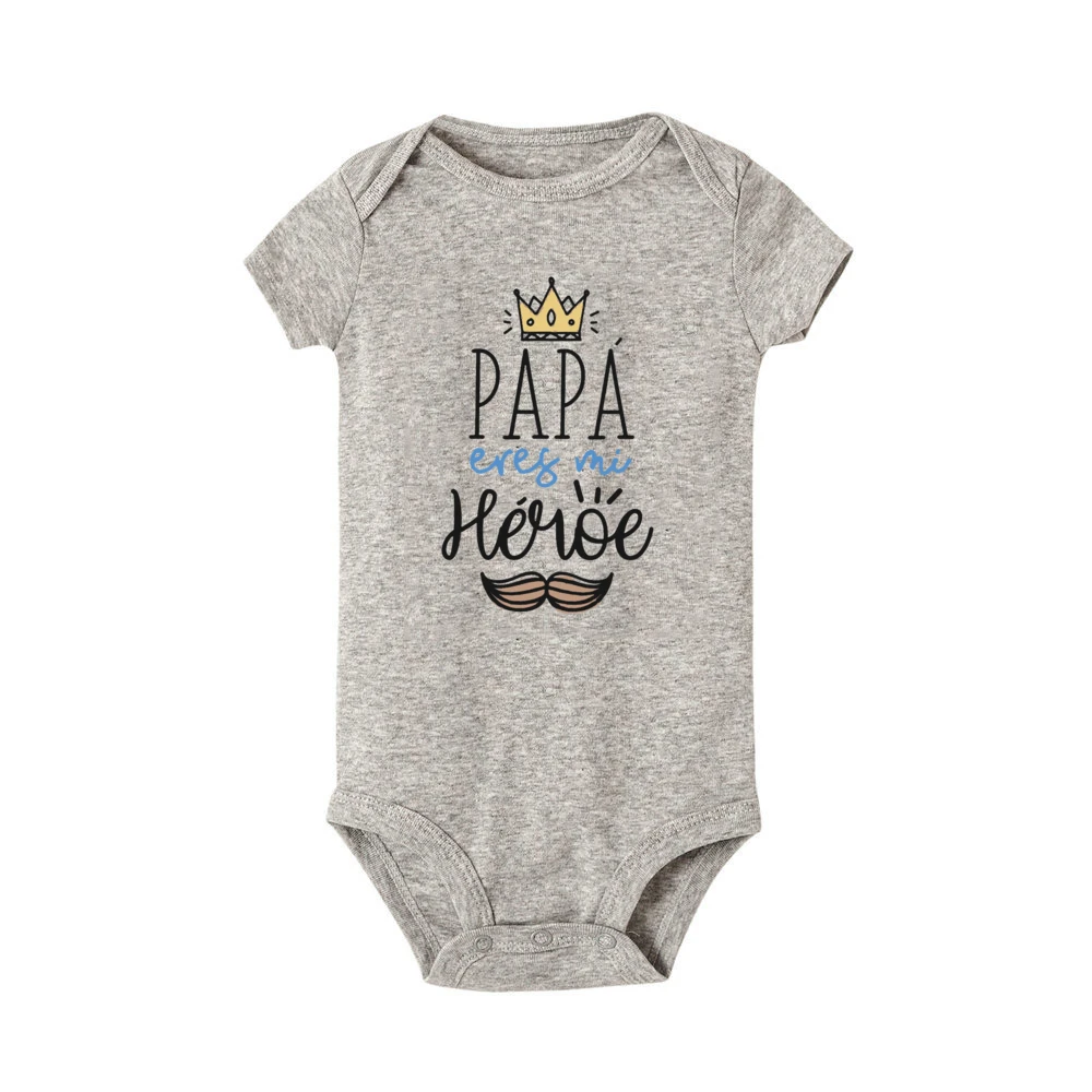 Body bebé manga corta estampado Papá es mi héroe - imagen 2