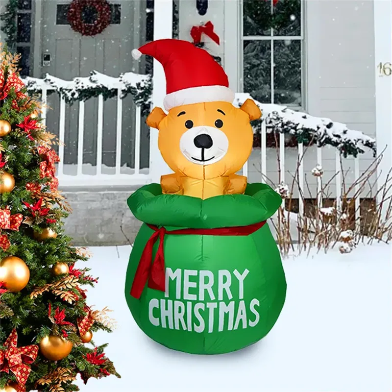 Decoración inflable navideña con luces LED para jardín