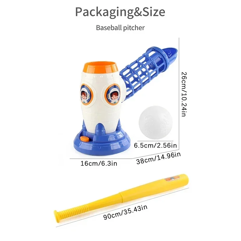 Lanzador de béisbol eléctrico infantil con pelota tenis - imagen 4