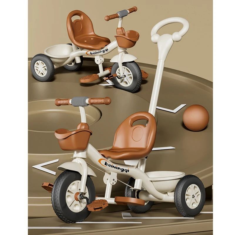 Triciclo de tres ruedas con pedales y manillar para niños - imagen 4