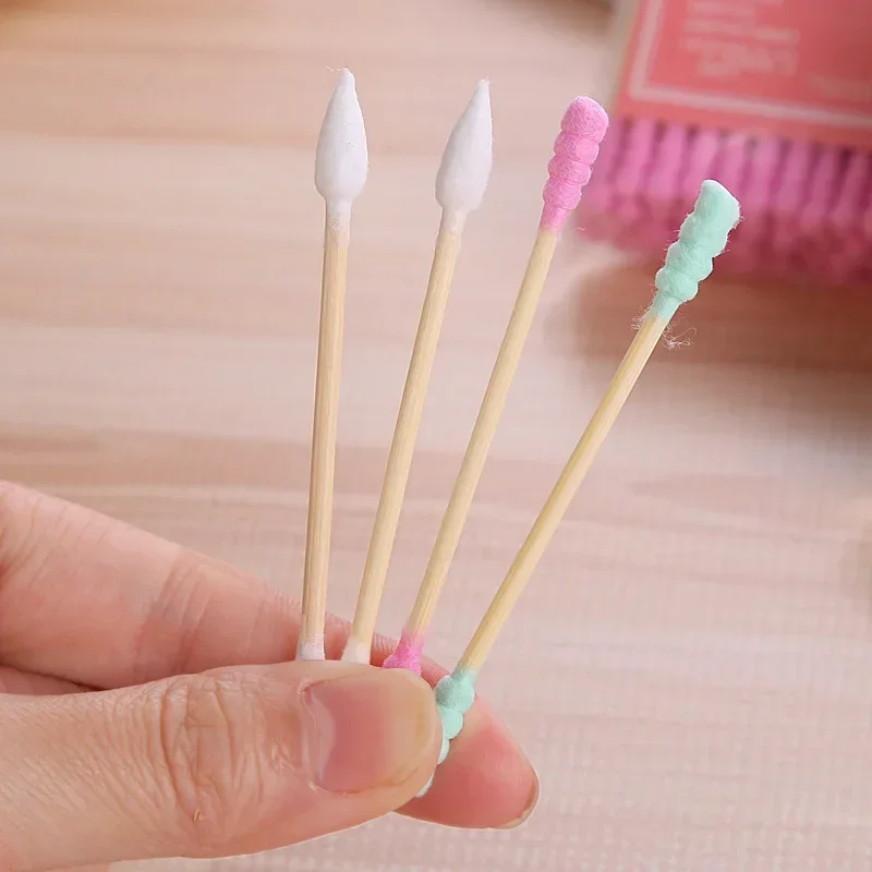 Hisopos de algodón de bambú para limpieza de orejas de bebé - imagen 2