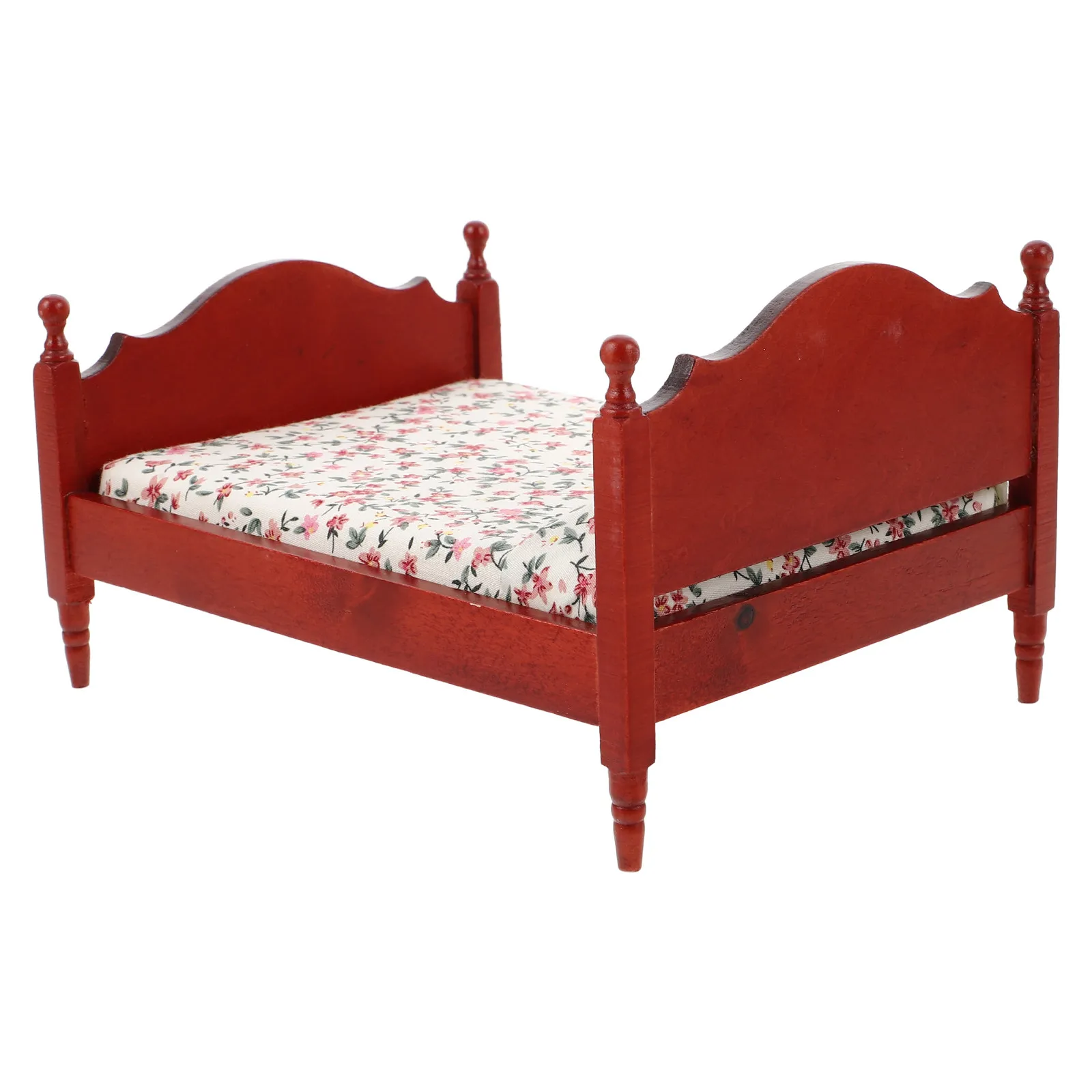 Cama de muñecas madera marrón estilo europeo vintage para casa - imagen 4
