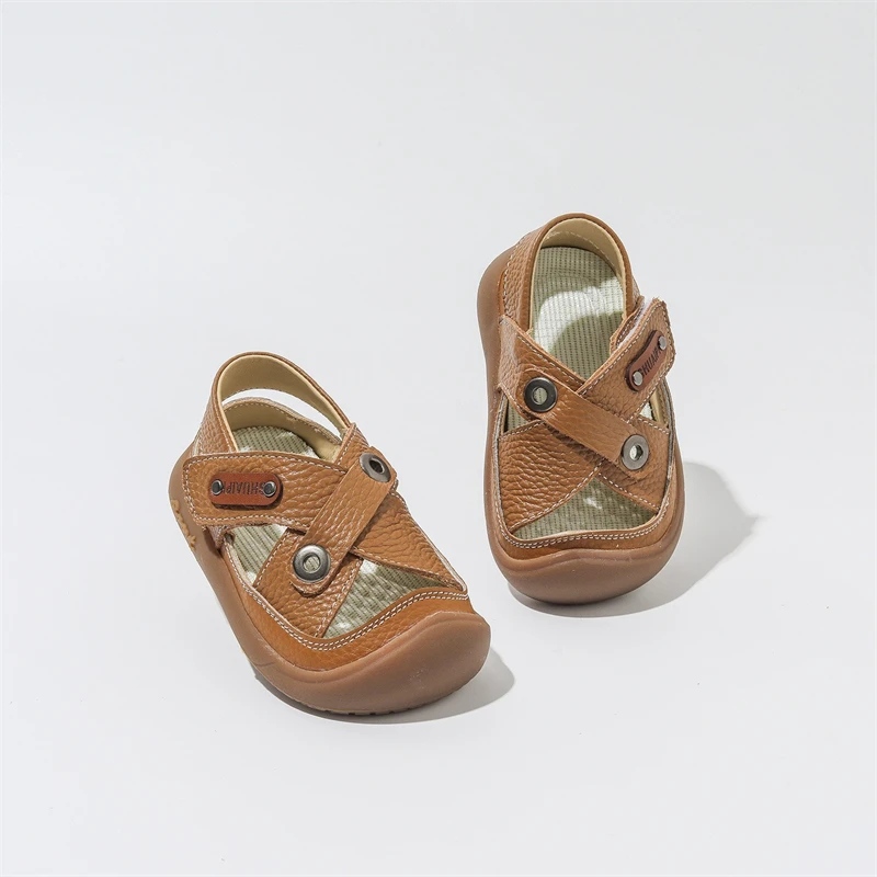 Sandalias de cuero genuino antideslizantes para bebé y niño - imagen 3