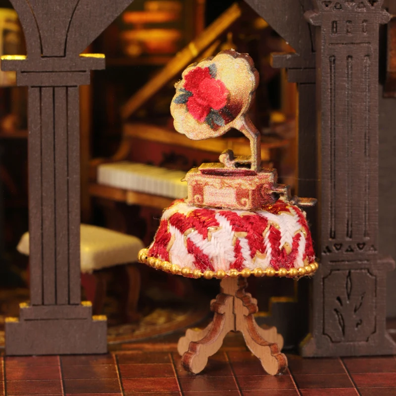 Casa de muñecas DIY en madera con luces LED y mobiliario miniatura - imagen 4