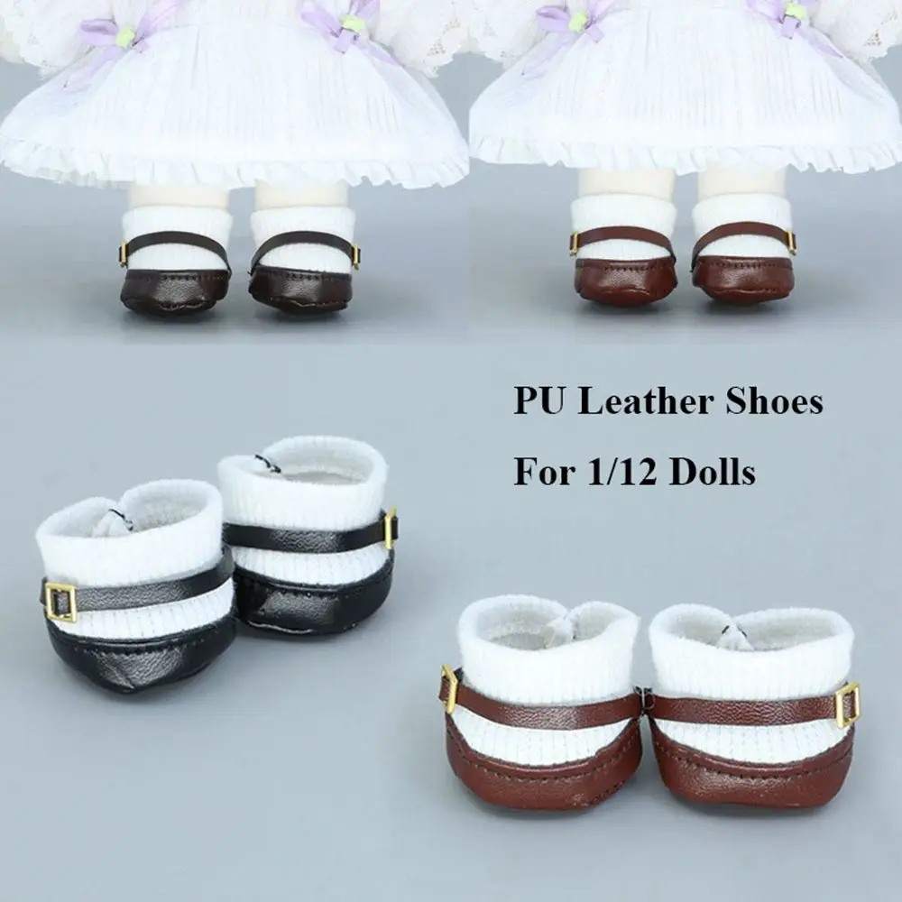 Botas de muñeca de cuero PU con estilo princesa, vista frontal