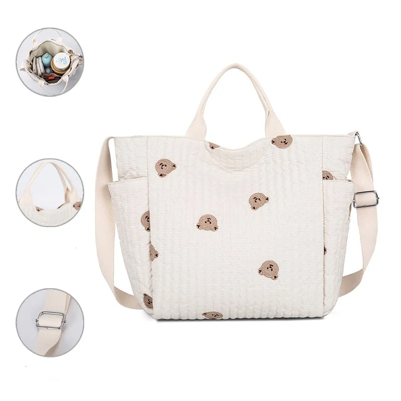 Bolso de pañales bandolera bordado grande para mamá y bebé viaje - imagen 2