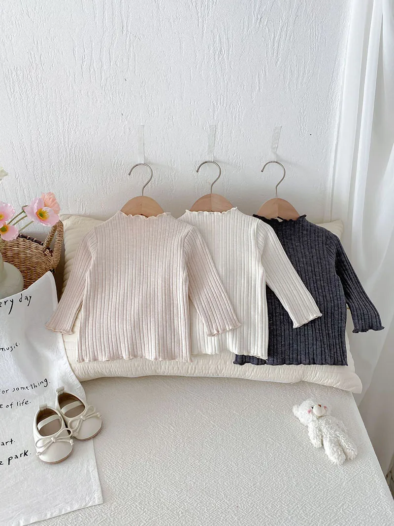 MILANCEL blusa primavera bebé manga larga tiras sólido - imagen 2