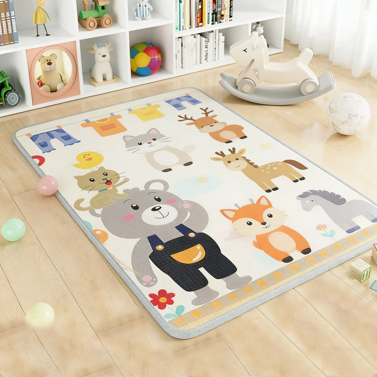 Alfombra de juego gruesa y segura para gatear, plegable - imagen 5