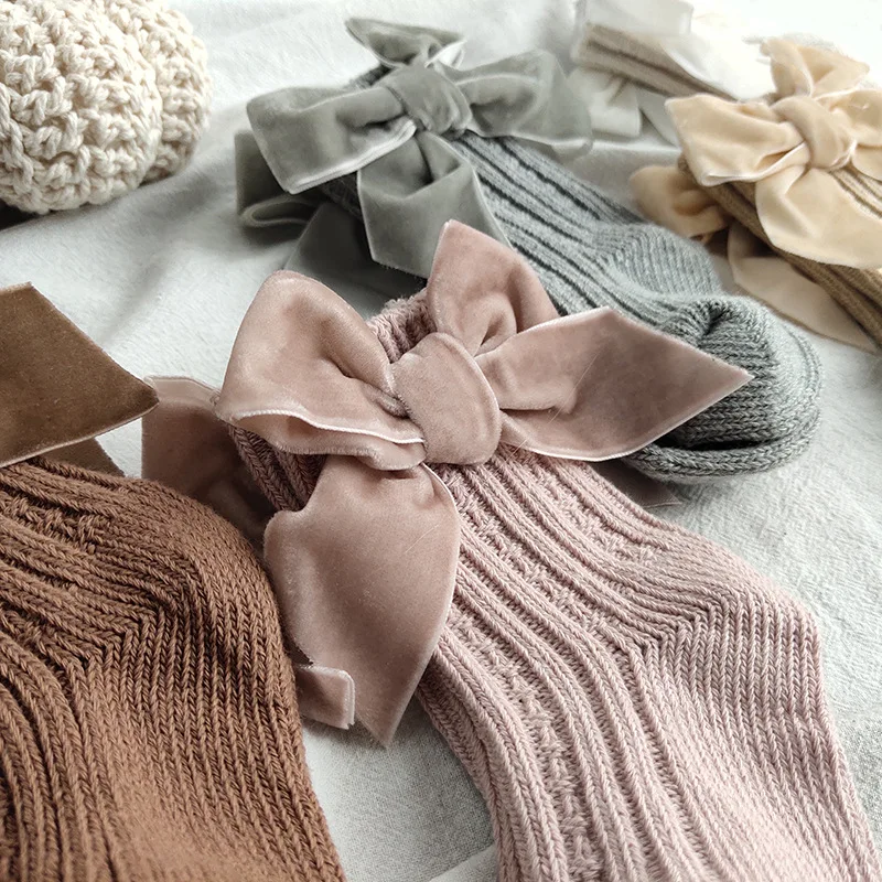 Calcetines navideños para bebé: tobilleros de punto grueso con lazo - imagen 2