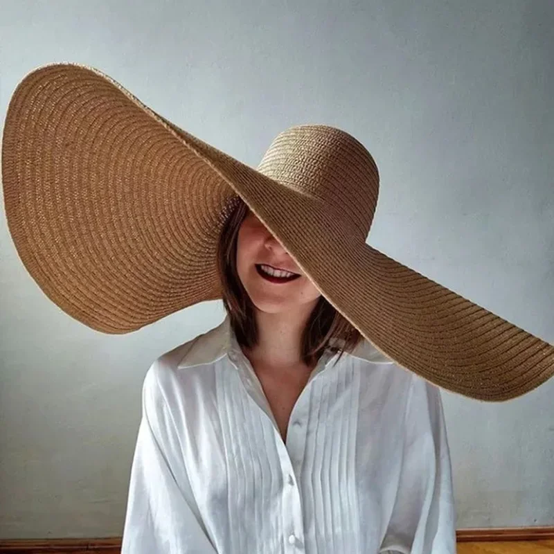 Sombrero de paja flexible con ala ancha XL para proteger del sol - imagen 2