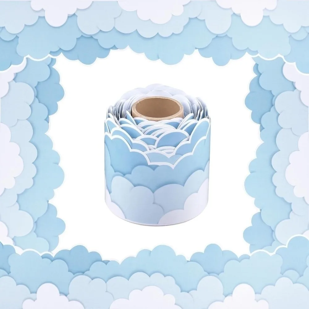 Borde autoadhesivo de papel con diseño de nubes para aulas - imagen 3
