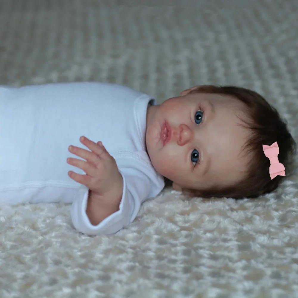 Muñeca Reborn Meadow realista de vinilo y silicona para bebé - imagen 3